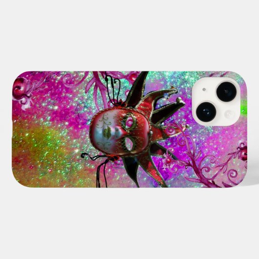 BLACK RED JESTER MASK Masquerade Party Paars Blue Case-Mate iPhone Case (Achterkant (horizontaal))