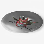 BLACK RED JESTER MASK, Masquerade Party Papieren Bordje (Gekanteld)