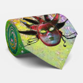 BLACK RED JESTER MASK, Masquerade Party Stropdas (Opgerold)