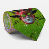 BLACK RED JESTER MASK, Masquerade Party Stropdas (Opgerold)