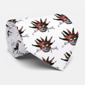 BLACK RED JESTER MASK, Masquerade Party Stropdas (Opgerold)