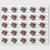 BLACK RED JESTER MASK, Masquerade Party, wit Cadeaupapier (Vlak)