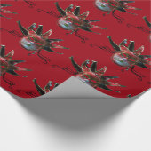 BLACK RED JESTER MASK, Masquerade Party, wit Cadeaupapier (Hoek)