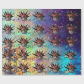 BLACK RED JESTER MASK, Masquerade Party, wit Cadeaupapier (Vlak)