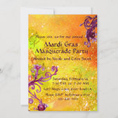 BLACK RED JESTER MASK, Masquerade Party Yellow Kaart (Achterkant)