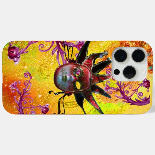 BLACK RED JESTER MASK Masquerade Yellow Paars Case-Mate iPhone Case (Achterkant (horizontaal))