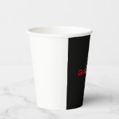 Black Red Jouw naam Initiaal Monogram Modern Papieren Bekers (Rechts)