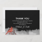 Black Red Kardinaal С luide begrafenis  Bedankkaart (Voorkant)