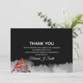 Black Red Kardinaal С luide begrafenis  Bedankkaart (Staand voorkant)