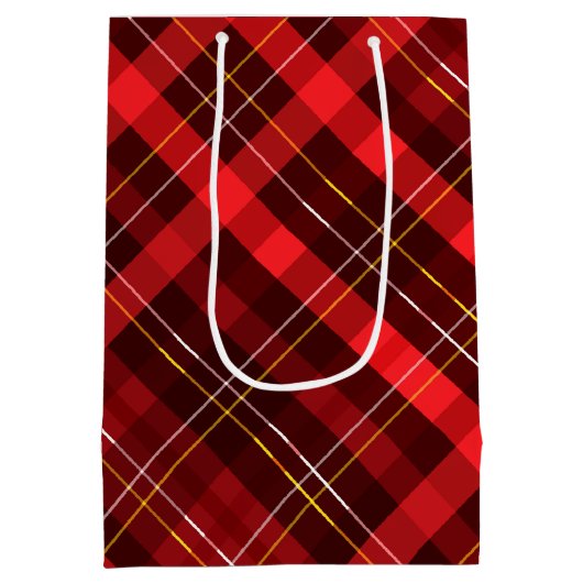 Black Red Kerstmis Medium Cadeauzakje (Achterkant)