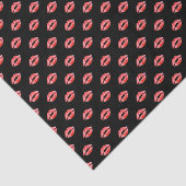 Black Red Kiss Lips Lipstick Cadeaupapier Tissuepapier (Detail)