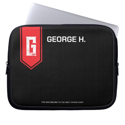Black Red Laptop Case for Man (Voorkant)