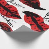 Black & Red Lips Valentijn Cadeaupapier (Hoek)