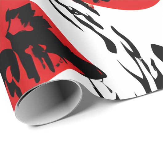 Black & Red Lips Valentijn Cadeaupapier (Rol Hoek)