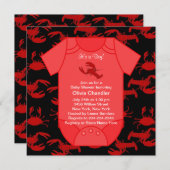 Black Red Lobster Crayfish Baby Boy Shower Kaart (Voorkant / Achterkant)