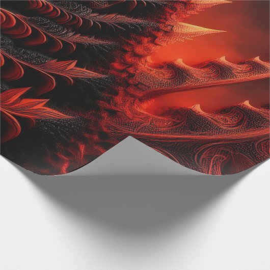 Black & Red Mandelbrot Fractal Highway To Hell Cadeaupapier (Hoek)