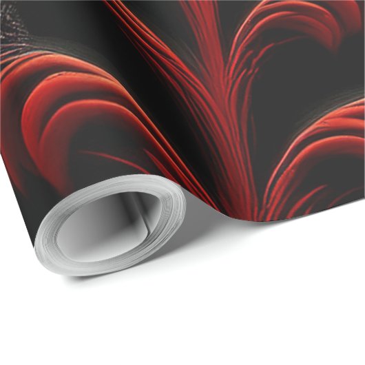 Black & Red Mandelbrot Fractal Highway To Hell Cadeaupapier (Rol Hoek)