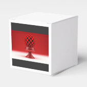 Black & Red Mandy Ball On Metallic Rose Base Bedankdoosjes (Voorkant Zijde)