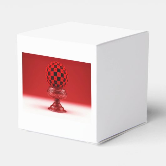 Black & Red Mandy Ball On Metallic Rose Base Bedankdoosjes (Achterkant)