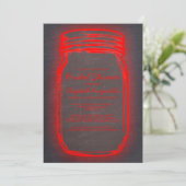 Black & Red Mason Jar Bridal Shower-uitnodigingen Kaart (Staand voorkant)