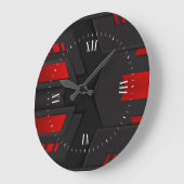 Black & Red Metallic Geometric Design Grote Klok (Hoek)