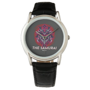 Black Red Minimalist  Samurai Watts Horloge