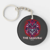 Black Red Minimalist Vintage Samurai Sleutelhanger (Voorkant)