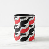 Black Red Modern Geometric Pattern Mok (Midden)