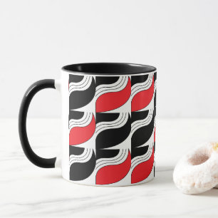 Black Red Modern Geometric Pattern Mok