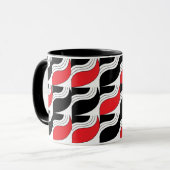 Black Red Modern Geometric Pattern Mok (Voorkant links)