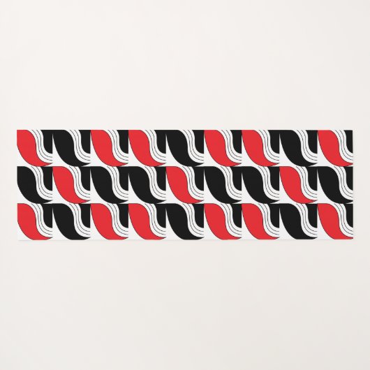 Black Red Modern Geometric Pattern Yogamat (Achterkant (horizontaal))