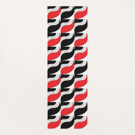 Black Red Modern Geometric Pattern Yogamat