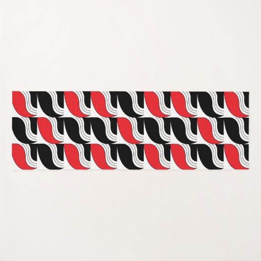Black Red Modern Geometric Pattern Yogamat (Voorkant (horizontaal))