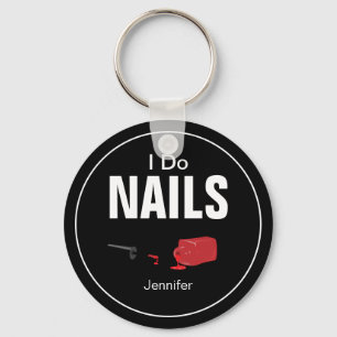 Black Red Modern I Do Nails (nageltechnicus) Sleutelhanger