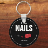 Black Red Modern I Do Nails (nageltechnicus) Sleutelhanger (Voorkant)