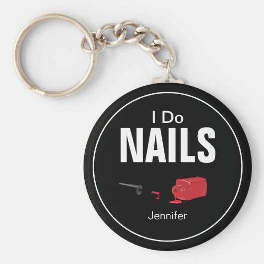 Black Red Modern I Do Nails (nageltechnicus) Sleutelhanger (Voorkant)