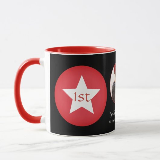 Black Red Modern Simple Cool Dad First Fathers Day Mok (Links)