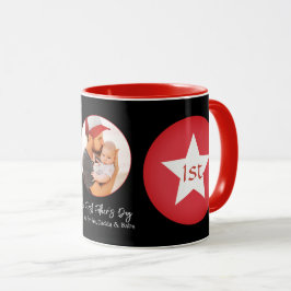 Black Red Modern Simple Cool Dad First Fathers Day Mok