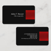 Black Red Modern unieke platte laptop Visitekaartje (Voorkant / Achterkant)