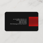 Black Red Modern unieke platte laptop Visitekaartje (Achterkant)