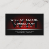 Black Red Monogram Professional - Visitekaartje (Voorkant)