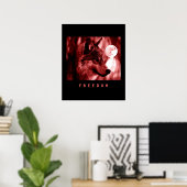 Black Red Motivatie Freedom Wolf Poster Print (Thuiskantoor)