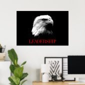 Black Red Motivatie Leadership Eagle Poster (Thuiskantoor)