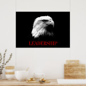 Black Red Motivatie Leadership Eagle Poster (Keuken)