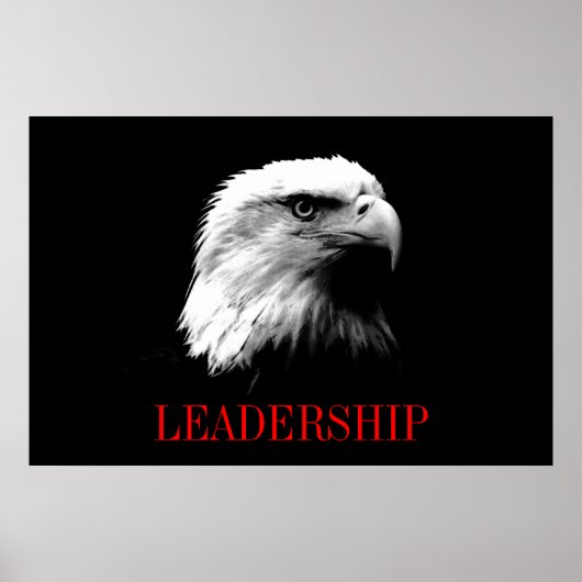 Black Red Motivatie Leadership Eagle Poster (Voorkant)
