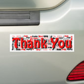 Black Red Multilingual - Dank u voor de Sjabloon v Bumpersticker (Op auto)