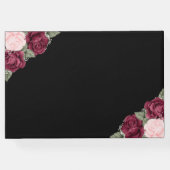 Black Red Pink Floral Memorial Gastenboek (Achterkant)