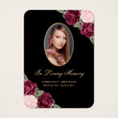 Black Red Pink Gold Floral Funeral Prayer Kaart (Voorkant)