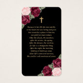 Black Red Pink Gold Floral Funeral Prayer Kaart (Achterkant)