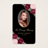 Black Red Pink Gold Floral Funeral Prayer Kaart (Voorkant)